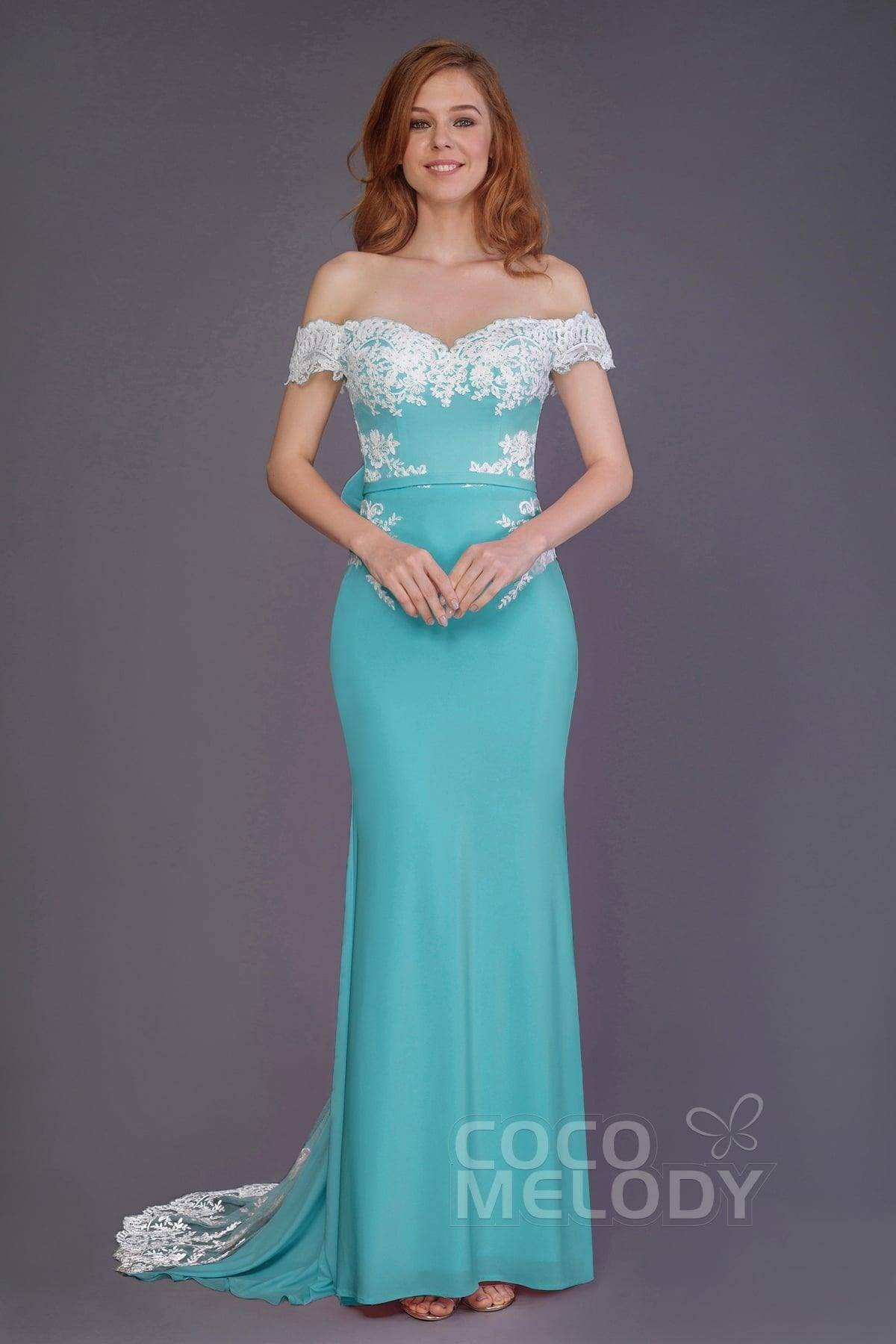 Mermaid Sweep Train Knitted Fabric Bridesmaid Dress PR3491 - COCOMELODY